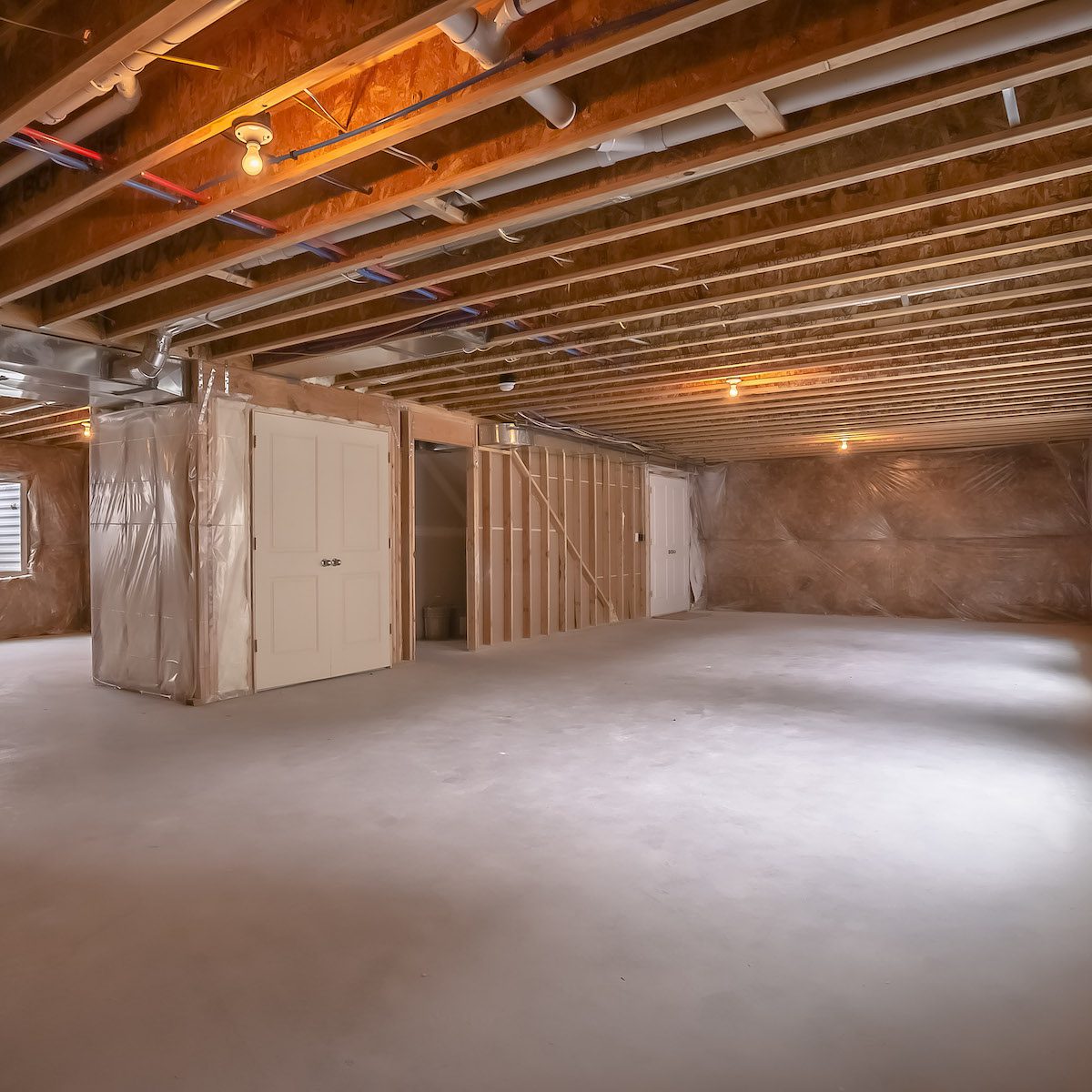 Dry Basement sump pumps kept sewage out of this dry basement