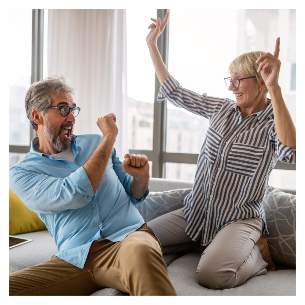 couple celebrating their referral rewards